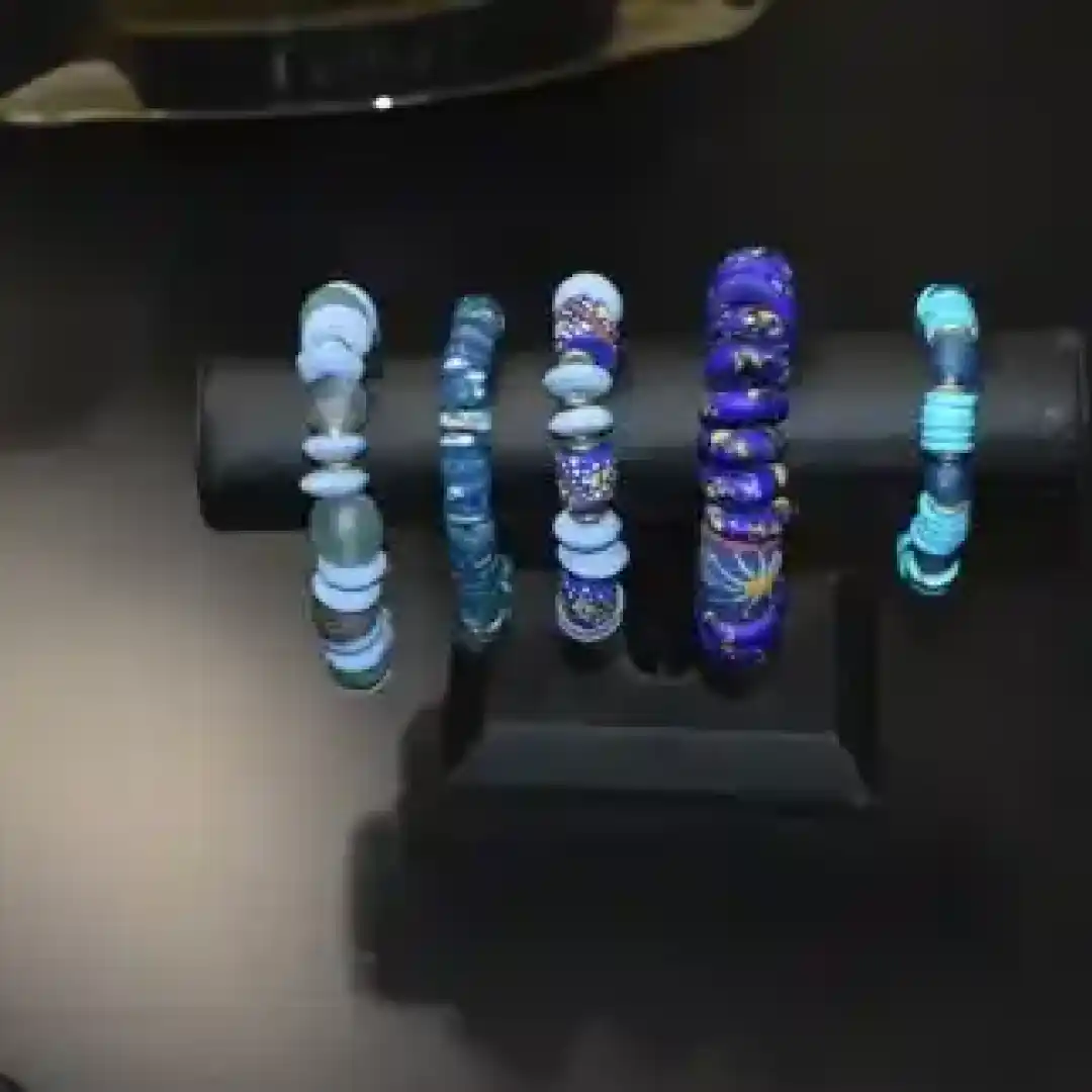 Handmade Mixed crushed glass African bead bracelets