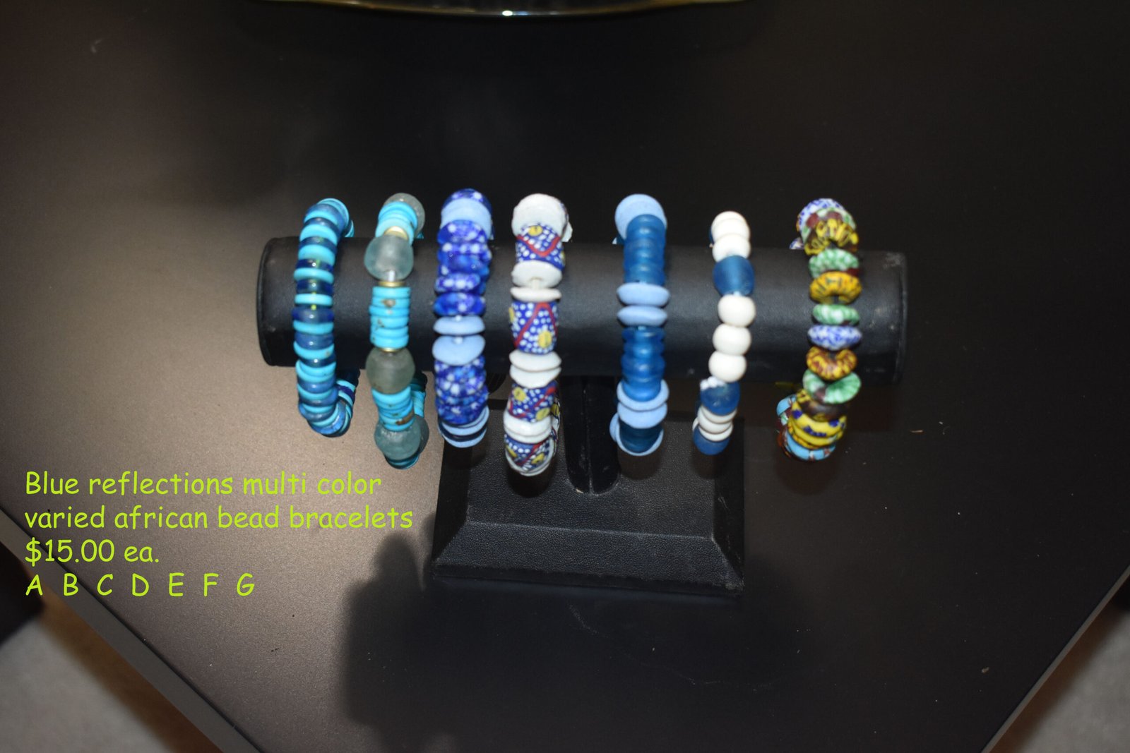 Blue Reflections Multi Color Varied African Bead Bracelets