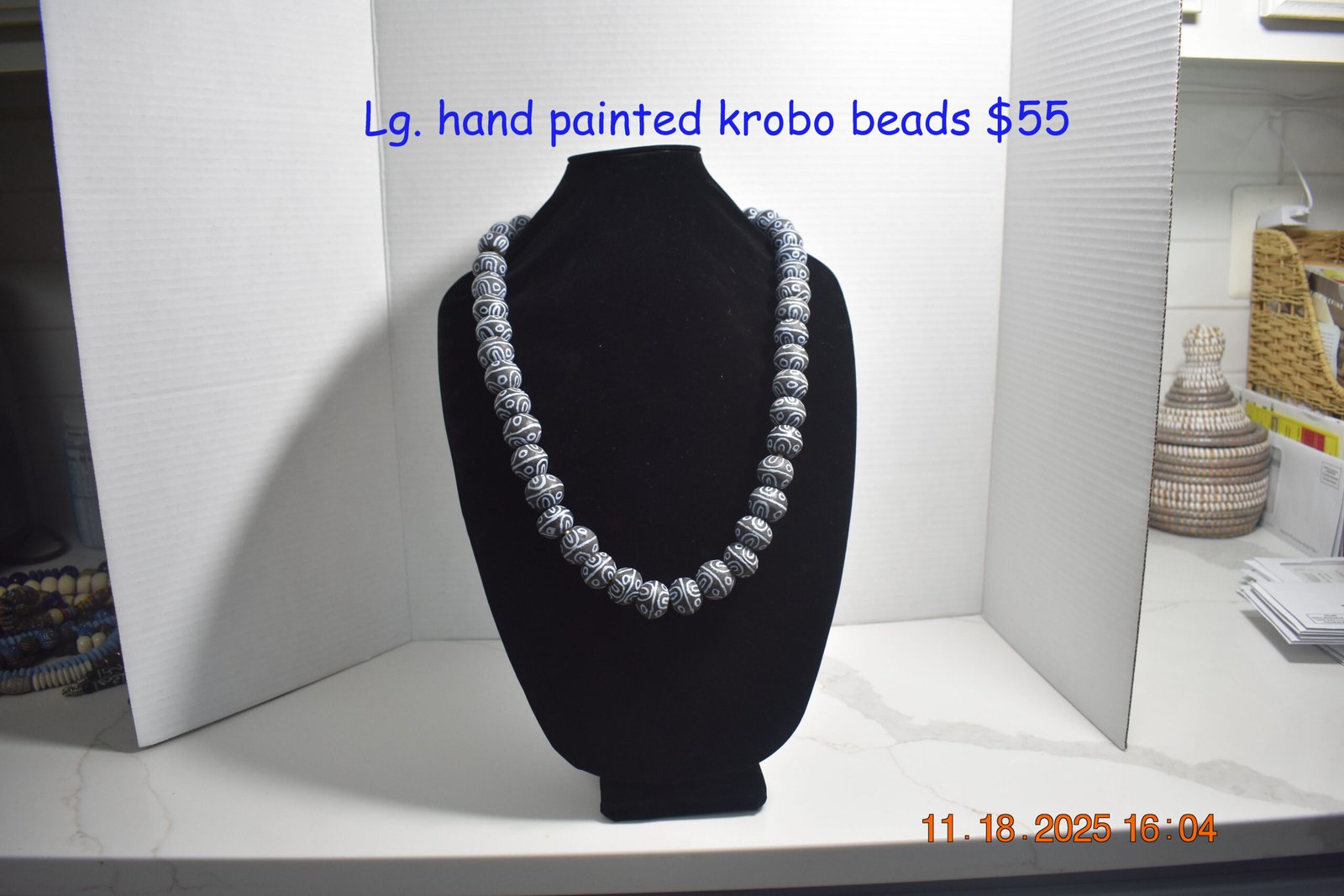 Hand Painted Krobo Beads Necklace