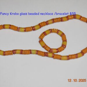 Lg. Fancy Krobo Glass Beaded Necklace / Bracelet